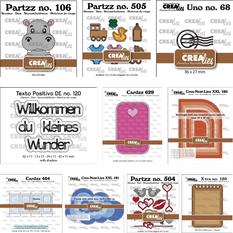 Baby Food Diary - Matrices de découpe carrées motif nuage