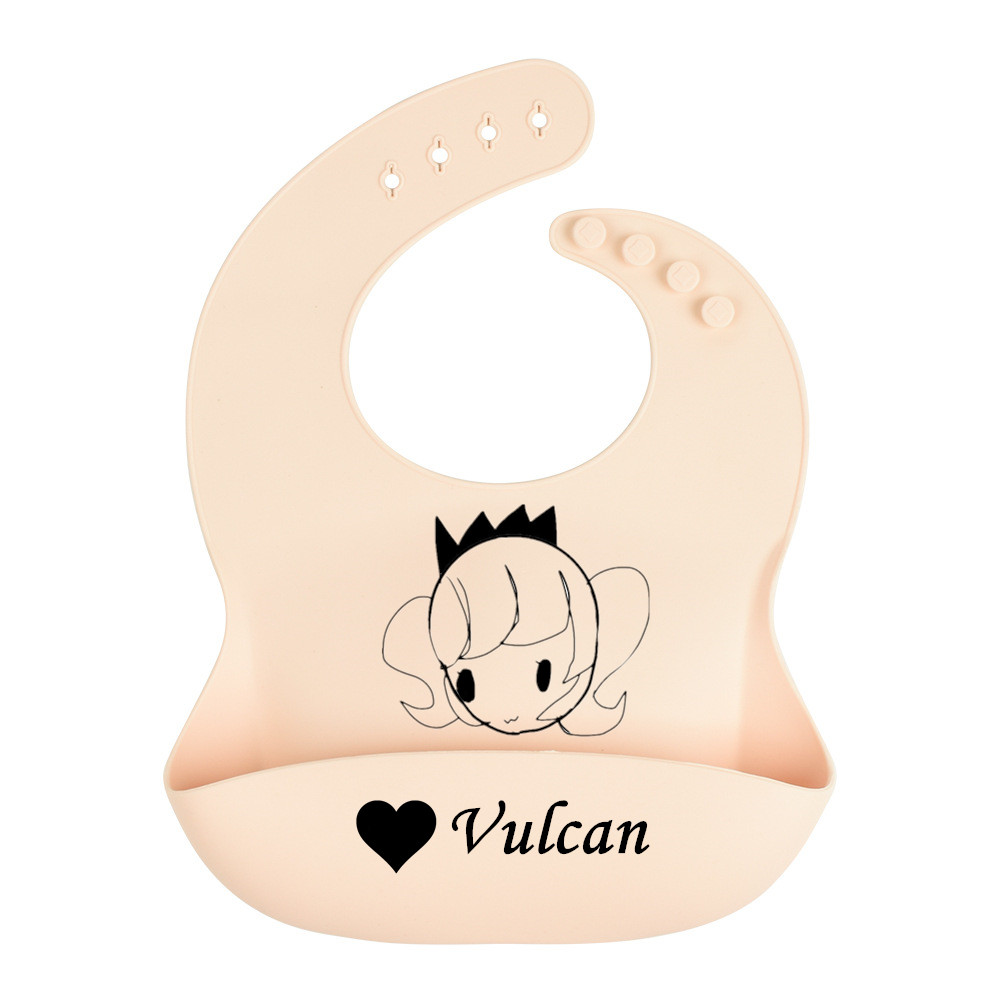 Baby Food Name - Bavoirs en silicone personnalisés pour bébé,