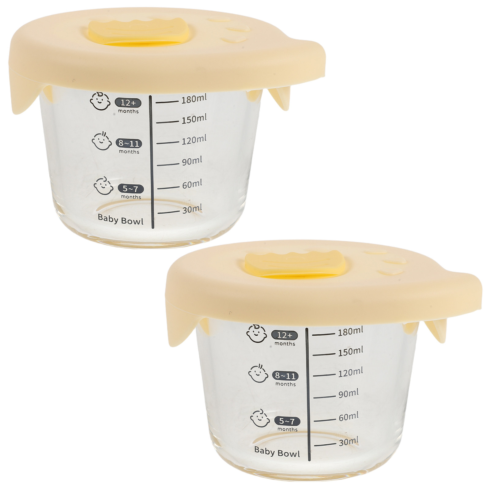 Baby Food Glass Jars - 2 contenants en verre pour aliments