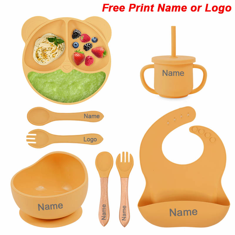 Baby Food Dinner - Ensemble d'alimentation en Silicone pour bébé,