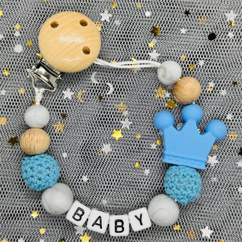Attache-sucette en bois de hêt - Baby Food Name avis et prix